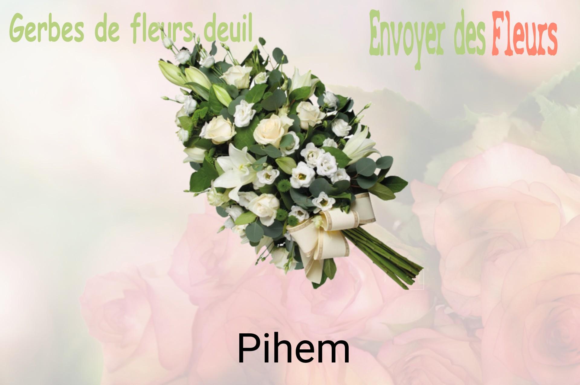 Gerbe de fleurs de deuil livrée à Pihem